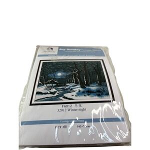 Joy Sunday Winter Night Cross Stitch Kit 11CT Pre-Printed FA012 32012 103x79cm